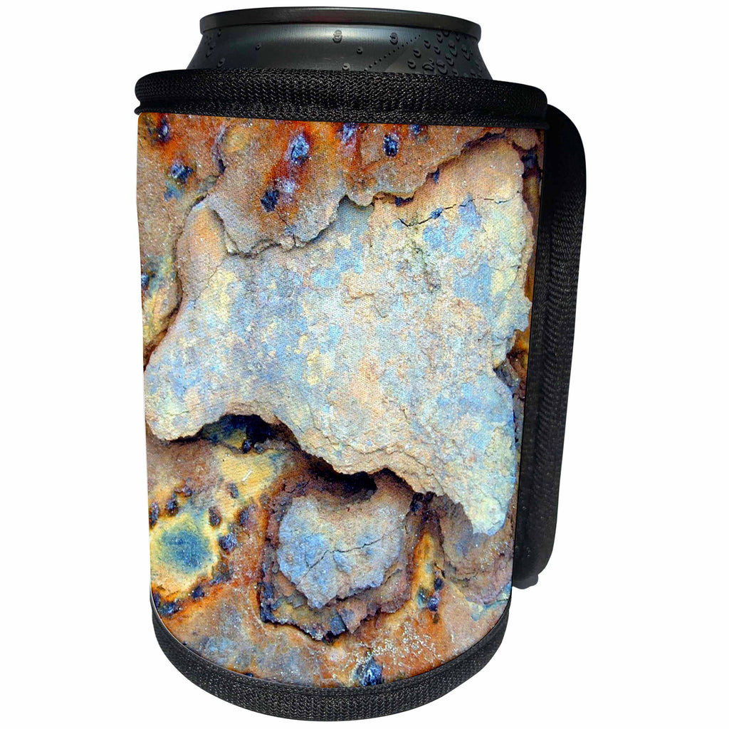 3dRose Florene - Textures III - Image of Blue and Brown Layered Rust - Can Cooler Bottle Wrap (cc_232999)