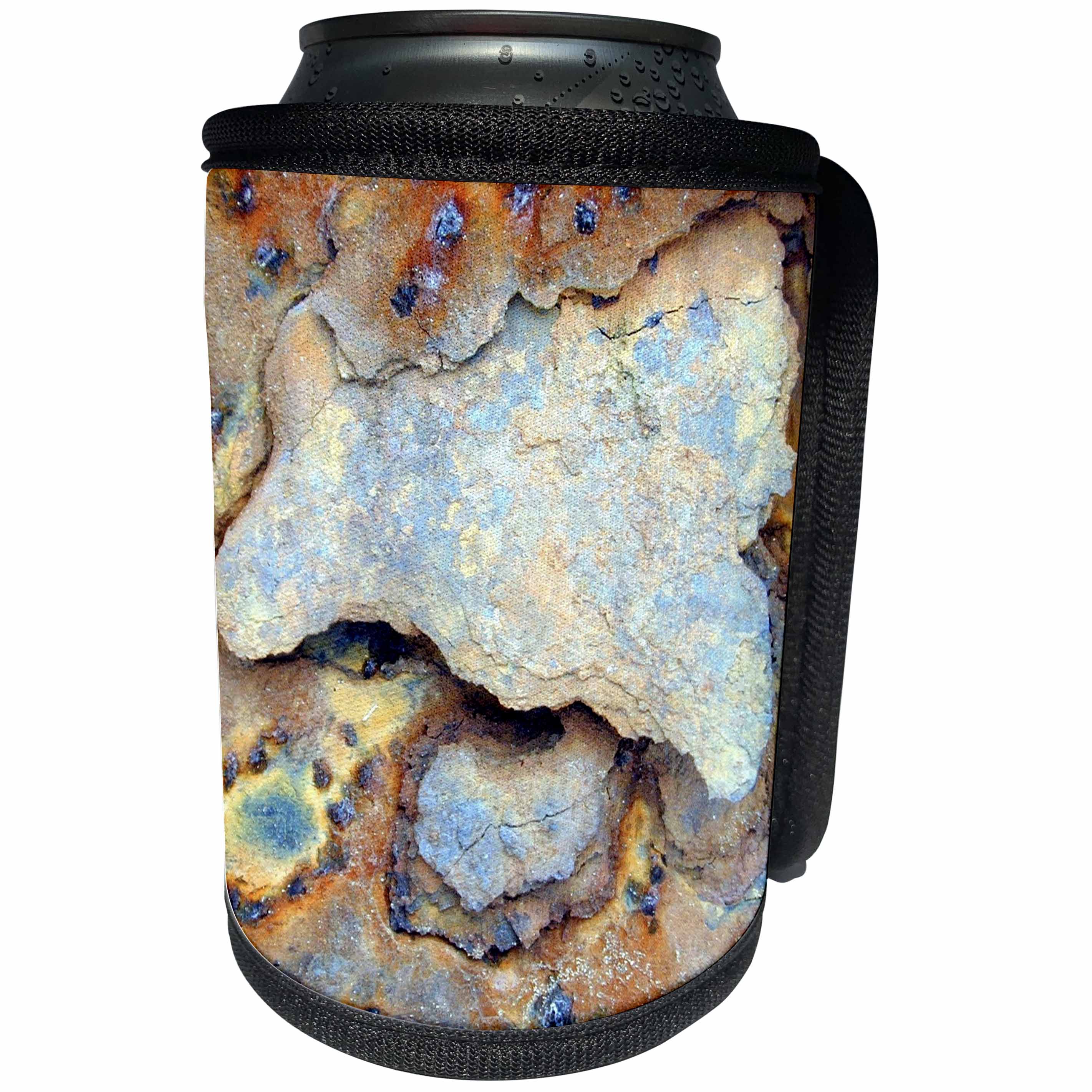 3dRose Florene - Textures III - Image of Blue and Brown Layered Rust - Can Cooler Bottle Wrap (cc_232999)