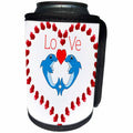 3dRose Florene - Decorative III - Image of Cartoon Dolphins Surrounded By Large Heart - Can Cooler Bottle Wrap (cc_233003)