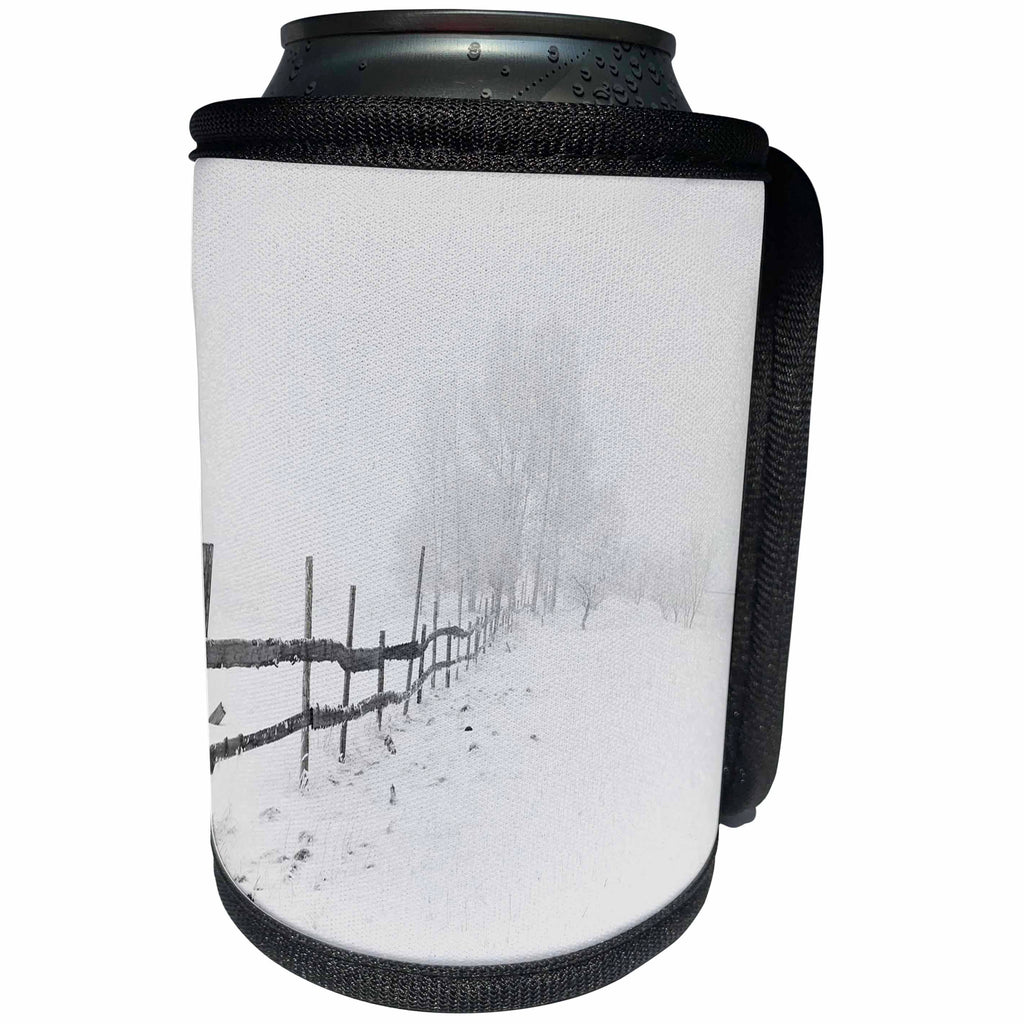 3dRose Florene - Landscapes - Image of Snow In the Country Field - Can Cooler Bottle Wrap (cc_233011)