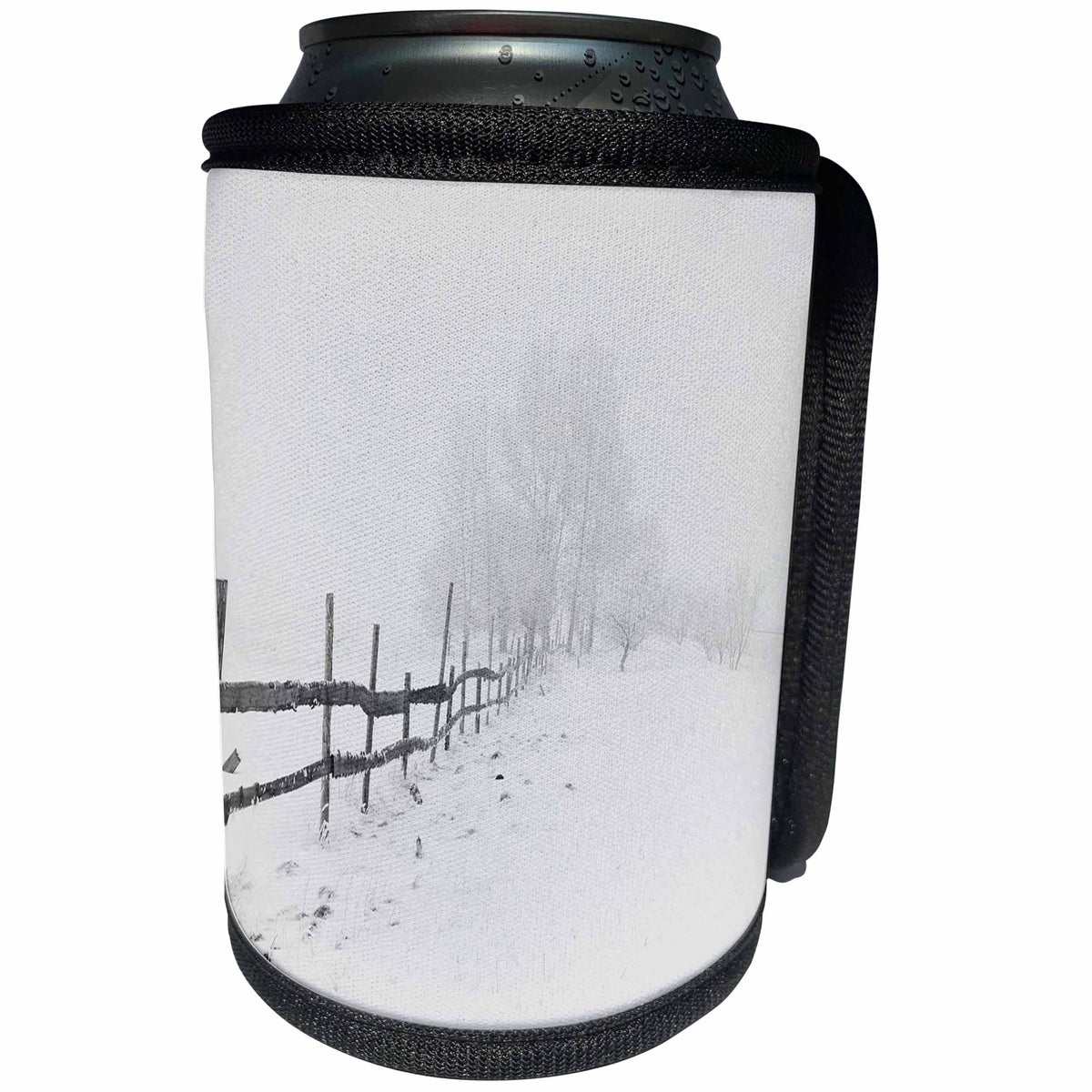 3dRose Florene - Landscapes - Image of Snow In the Country Field - Can Cooler Bottle Wrap (cc_233011)