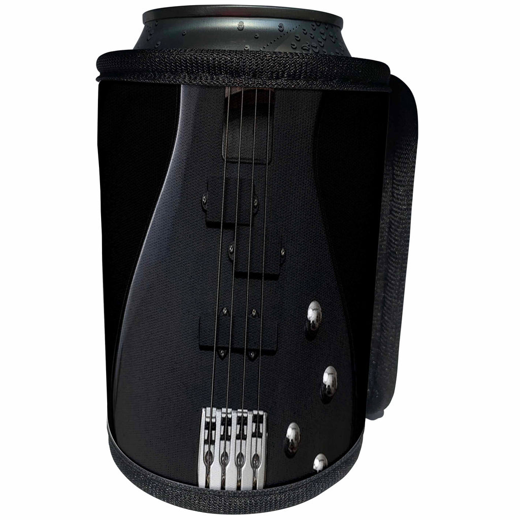 3dRose Florene - Music - Image of Close Up Charcoal Gray Guitar - Can Cooler Bottle Wrap (cc_233023)