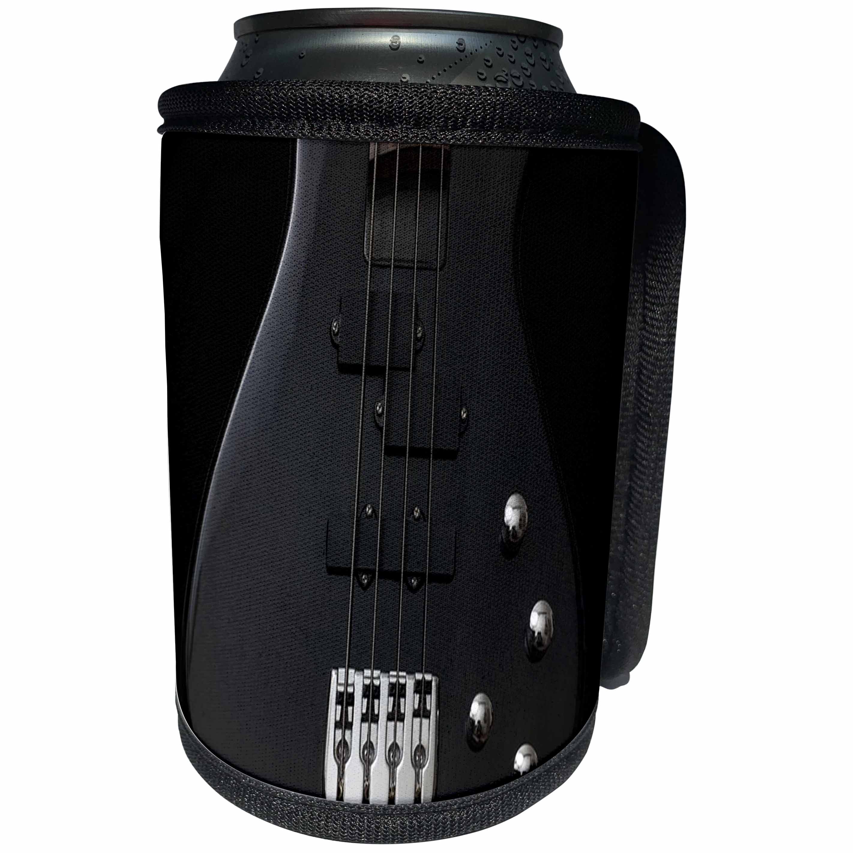3dRose Florene - Music - Image of Close Up Charcoal Gray Guitar - Can Cooler Bottle Wrap (cc_233023)