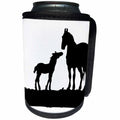 3dRose Florene - Decorative III - Image of Horse And Foal In Silhouette - Can Cooler Bottle Wrap (cc_233032)