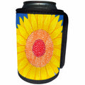3dRose Laura J Holman Art Sunflower - Sunflower sun flower bright cheerful yellow flower whimsical illusrtation bold happy - Can Cooler Bottle Wrap (cc_23304)