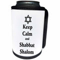 3dRose Florene - Jewish Themes - Image of Keep Calm and Shabbat Shalom - Can Cooler Bottle Wrap (cc_233042)
