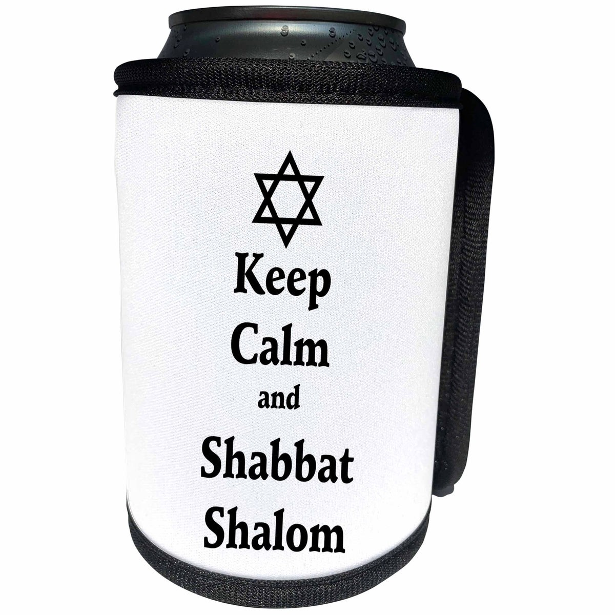 3dRose Florene - Jewish Themes - Image of Keep Calm and Shabbat Shalom - Can Cooler Bottle Wrap (cc_233042)