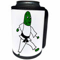 3dRose All Smiles Art Sports and Hobbies - Funny Pickle doing Karate Cartoon - Can Cooler Bottle Wrap (cc_233045)