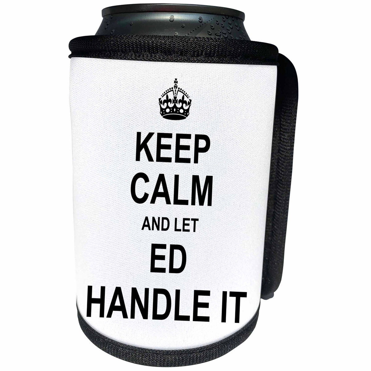 3dRose InspirationzStore Name design - Keep Calm and Let Ed Handle it - funny personal name - Can Cooler Bottle Wrap (cc_233245)