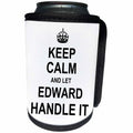 3dRose InspirationzStore Name design - Keep Calm and Let Edward Handle it - funny personal name - Can Cooler Bottle Wrap (cc_233247)