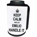 3dRose InspirationzStore Name design - Keep Calm and Let Emilio Handle it - funny personal name - Can Cooler Bottle Wrap (cc_233249)