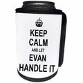 3dRose InspirationzStore Name design - Keep Calm and Let Evan Handle it - funny personal name - Can Cooler Bottle Wrap (cc_233253)