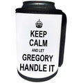 3dRose InspirationzStore Name design - Keep Calm and Let Gregory Handle it - funny personal name - Can Cooler Bottle Wrap (cc_233266)
