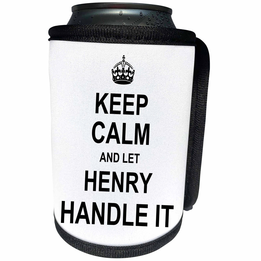 3dRose InspirationzStore Name design - Keep Calm and Let Henry Handle it - funny personal name - Can Cooler Bottle Wrap (cc_233270)