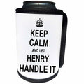 3dRose InspirationzStore Name design - Keep Calm and Let Henry Handle it - funny personal name - Can Cooler Bottle Wrap (cc_233270)