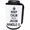 3dRose InspirationzStore Name design - Keep Calm and Let Jacob Handle it - funny personal name - Can Cooler Bottle Wrap (cc_233278)