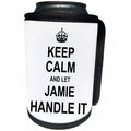 3dRose InspirationzStore Name design - Keep Calm and Let Jamie Handle it - funny personal name - Can Cooler Bottle Wrap (cc_233281)
