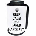 3dRose InspirationzStore Name design - Keep Calm and Let Jared Handle it - funny personal name - Can Cooler Bottle Wrap (cc_233282)