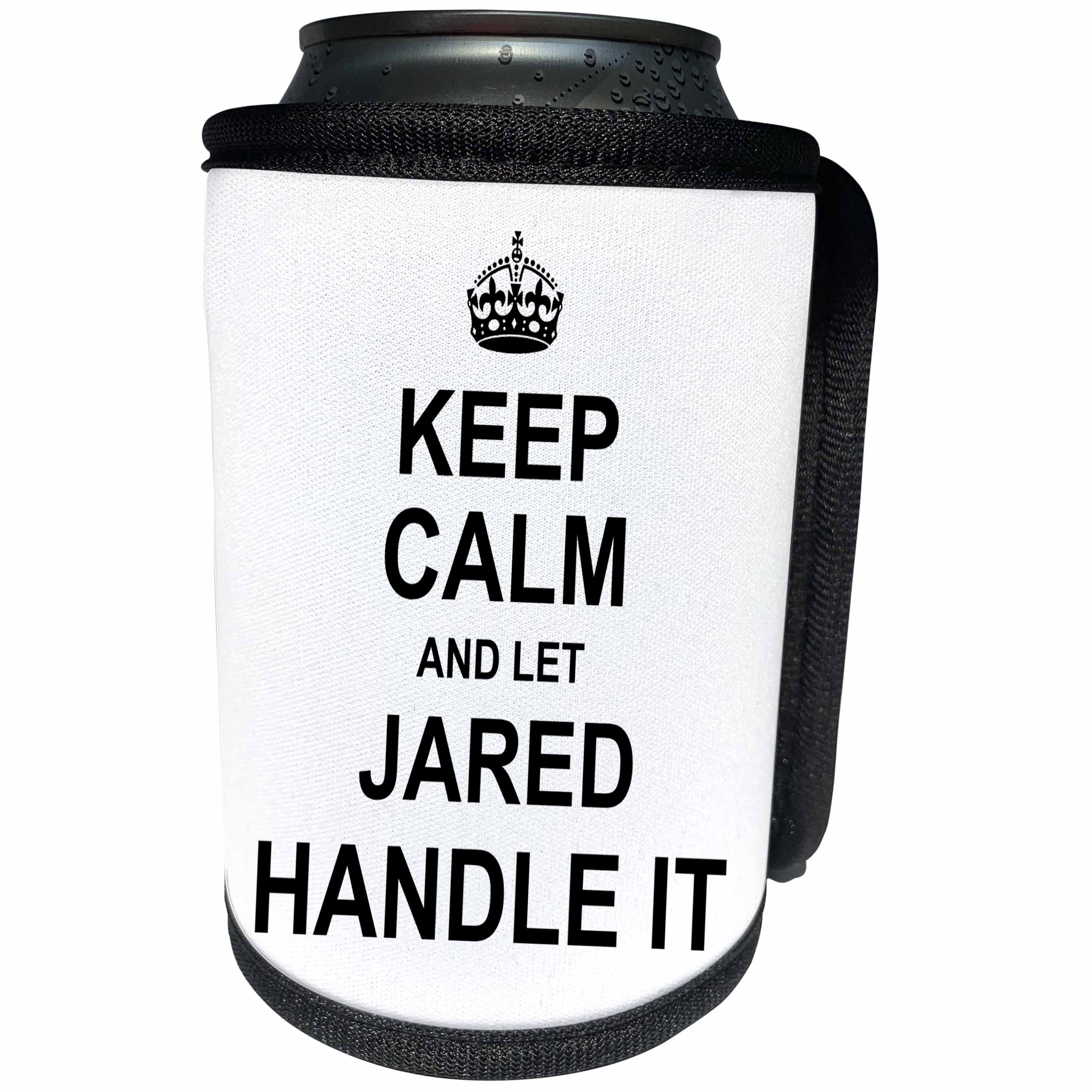 3dRose InspirationzStore Name design - Keep Calm and Let Jared Handle it - funny personal name - Can Cooler Bottle Wrap (cc_233282)
