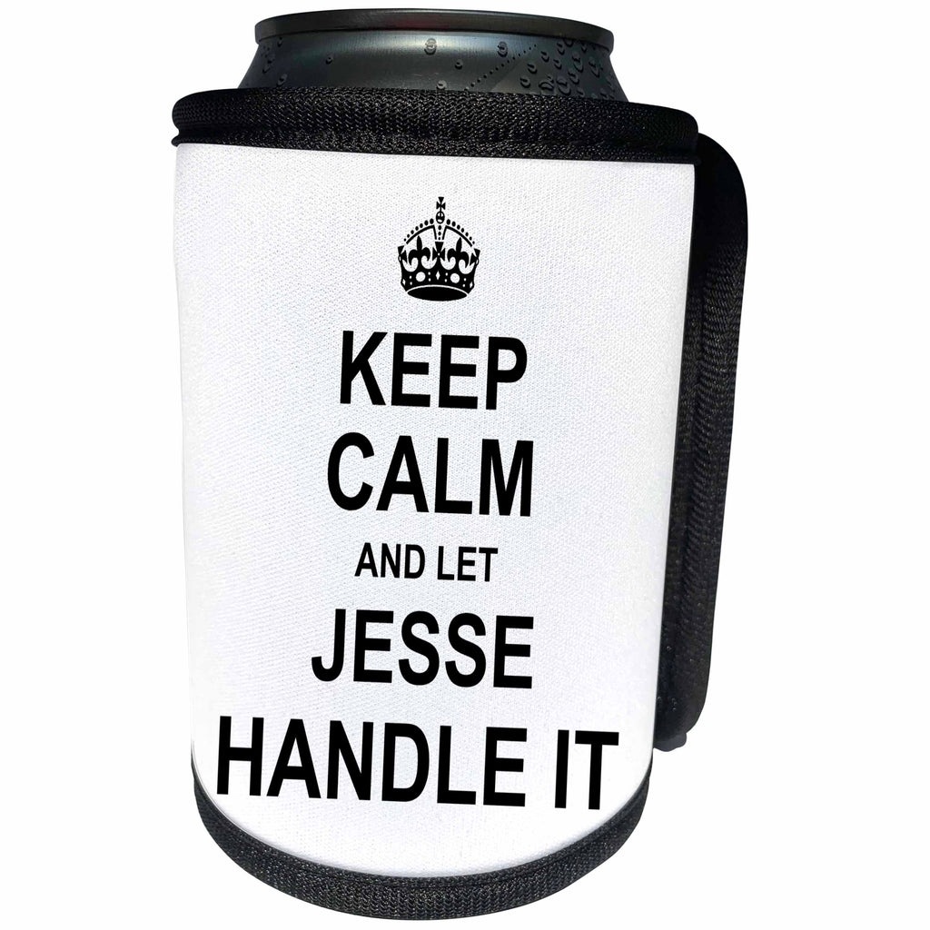 3dRose InspirationzStore Name design - Keep Calm and Let Jesse Handle it - funny personal name - Can Cooler Bottle Wrap (cc_233289)
