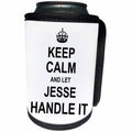 3dRose InspirationzStore Name design - Keep Calm and Let Jesse Handle it - funny personal name - Can Cooler Bottle Wrap (cc_233289)