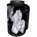 3dRose SmudgeArt Flower Art Designs - Black White Rose - Can Cooler Bottle Wrap (cc_23329)