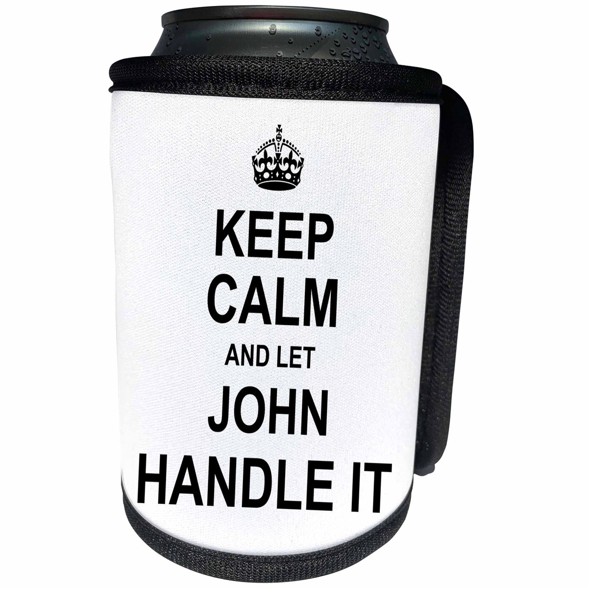 3dRose Keep Calm and Let John Handle it - funny personal name - Can Cooler Bottle Wrap (cc_233297)