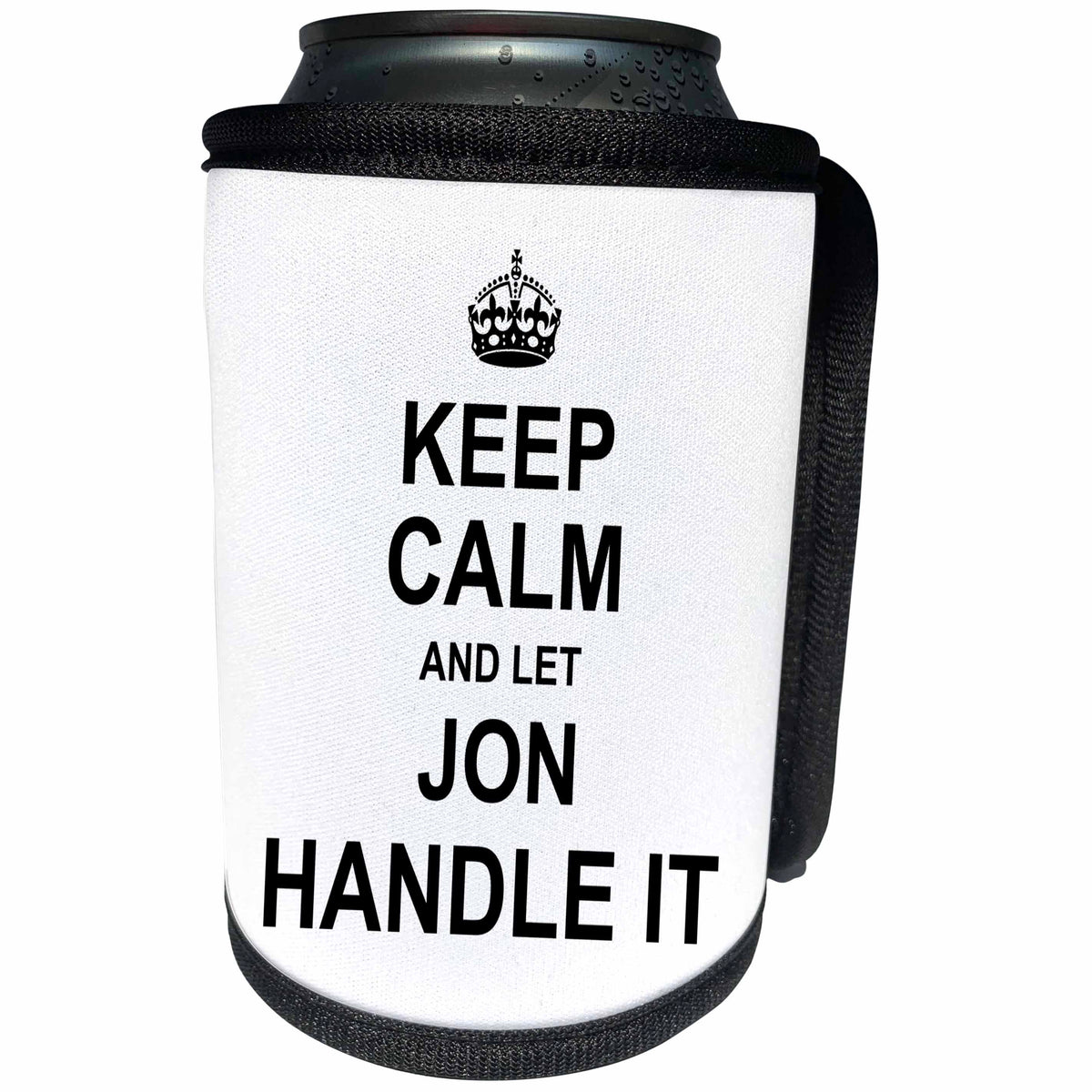 3dRose InspirationzStore Name design - Keep Calm and Let Jon Handle it - funny personal name - Can Cooler Bottle Wrap (cc_233299)