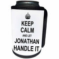 3dRose InspirationzStore Name design - Keep Calm and Let Jonathan Handle it funny personal name - Can Cooler Bottle Wrap (cc_233300)
