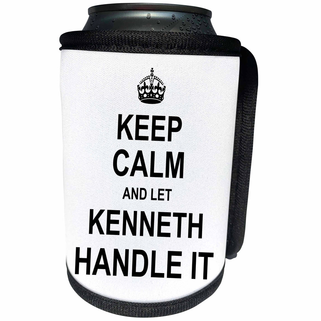 3dRose InspirationzStore Name design - Keep Calm and Let Kenneth Handle it - funny personal name - Can Cooler Bottle Wrap (cc_233308)