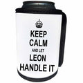 3dRose InspirationzStore Name design - Keep Calm and Let Leon Handle it - funny personal name - Can Cooler Bottle Wrap (cc_233317)