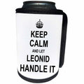 3dRose InspirationzStore Name design - Keep Calm and Let Leonid Handle it - funny personal name - Can Cooler Bottle Wrap (cc_233319)