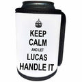 3dRose InspirationzStore Name design - Keep Calm and Let Lucas Handle it - funny personal name - Can Cooler Bottle Wrap (cc_233324)