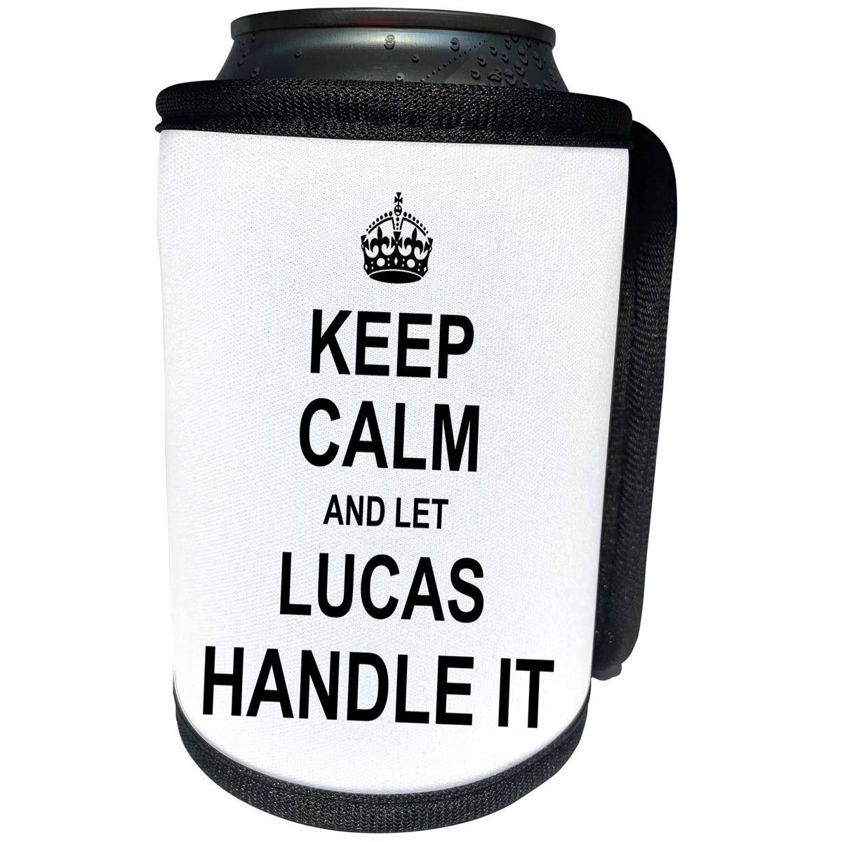 3dRose InspirationzStore Name design - Keep Calm and Let Lucas Handle it - funny personal name - Can Cooler Bottle Wrap (cc_233324)