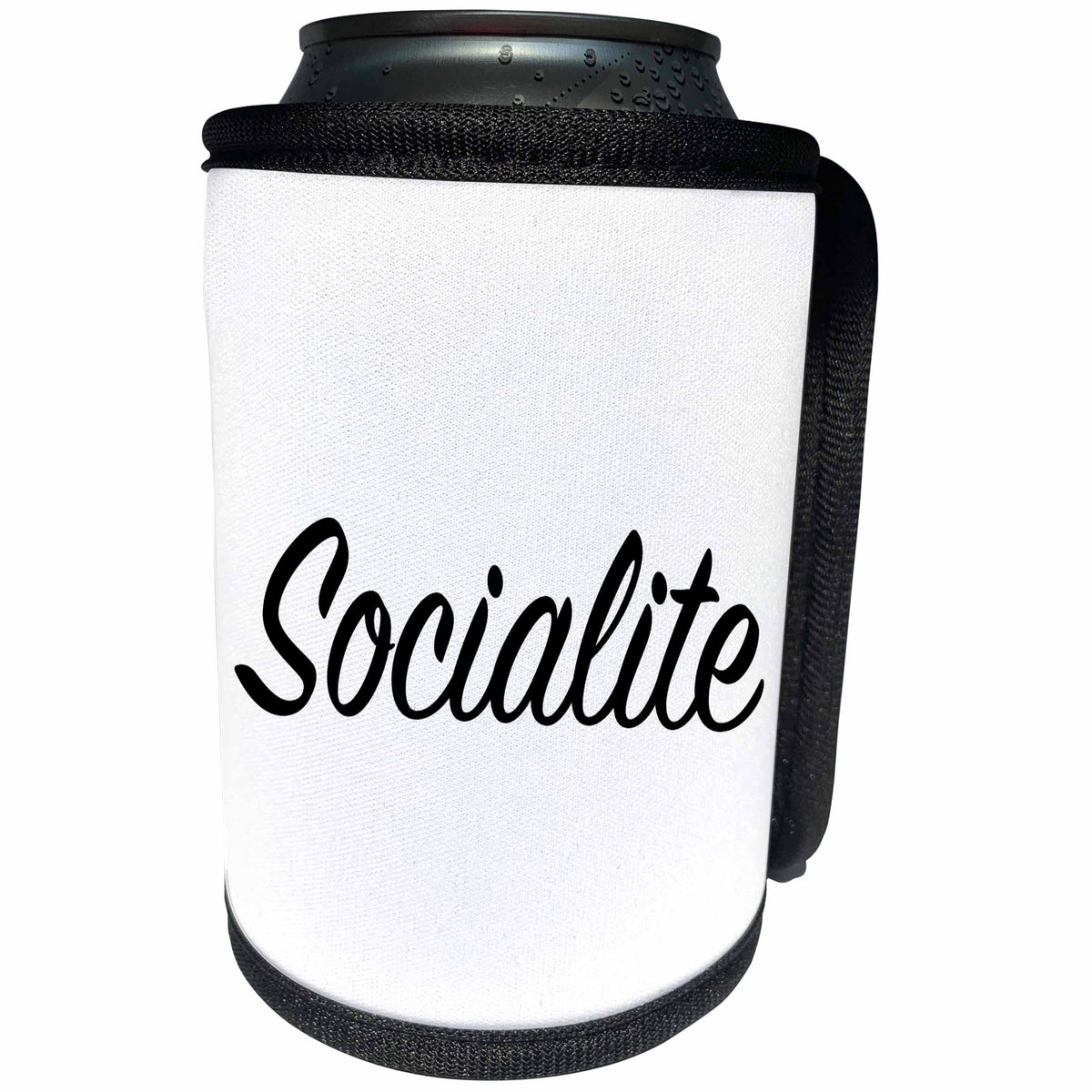 3dRose Tory Anne Collections Quotes - SOCIALITE - Can Cooler Bottle Wrap (cc_234009)