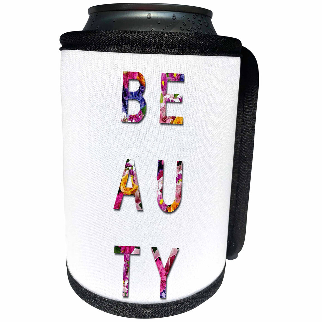 3dRose Tory Anne Collections Quotes - BEAUTY - Can Cooler Bottle Wrap (cc_234011)