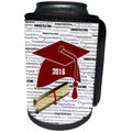 3dRose Florene - Graduation - Image of Maroon 2016 Cap With Gold Diploma On Congrats - Can Cooler Bottle Wrap (cc_234052)
