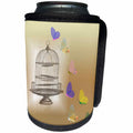 3dRose Florene - Decorative III - Image of Antique Birdcage With Butterflies - Can Cooler Bottle Wrap (cc_234057)