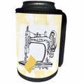 3dRose Florene - Decorative III - Image of Antique Sew Machine With Fabric On Aged Back - Can Cooler Bottle Wrap (cc_234058)