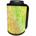 3dRose Florene - Decorative III - Image of Embossed Green Yellow Butterflies - Can Cooler Bottle Wrap (cc_234067)