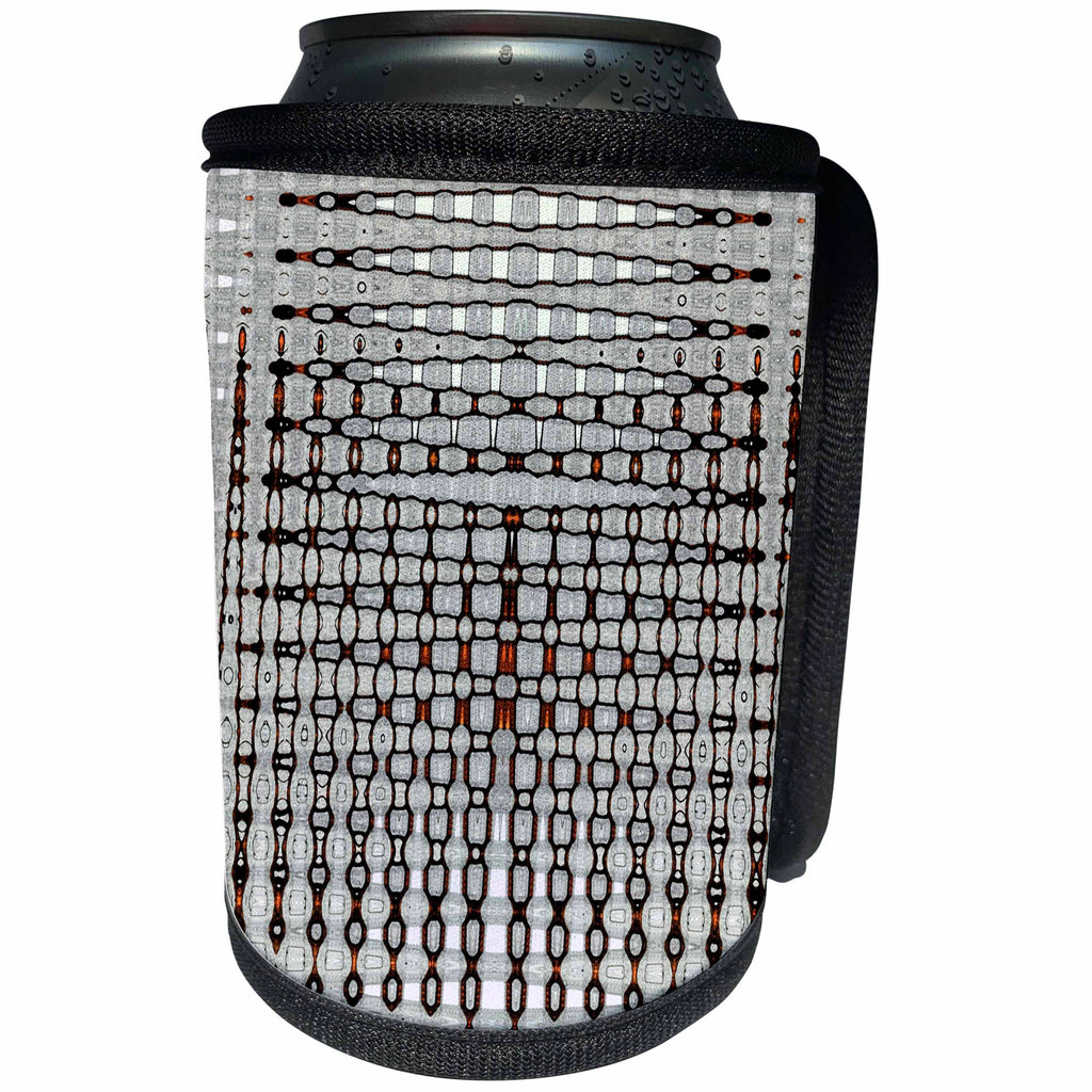 3dRose Florene - Abstract Pattern - Image of Black Gray And Red Graphic Pattern - Can Cooler Bottle Wrap (cc_234074)