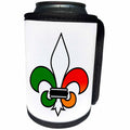 3dRose Florene - Numbers Symbols And Sayings - Image of Fleur De Lis That Is Half Italian Half Irish - Can Cooler Bottle Wrap (cc_234076)