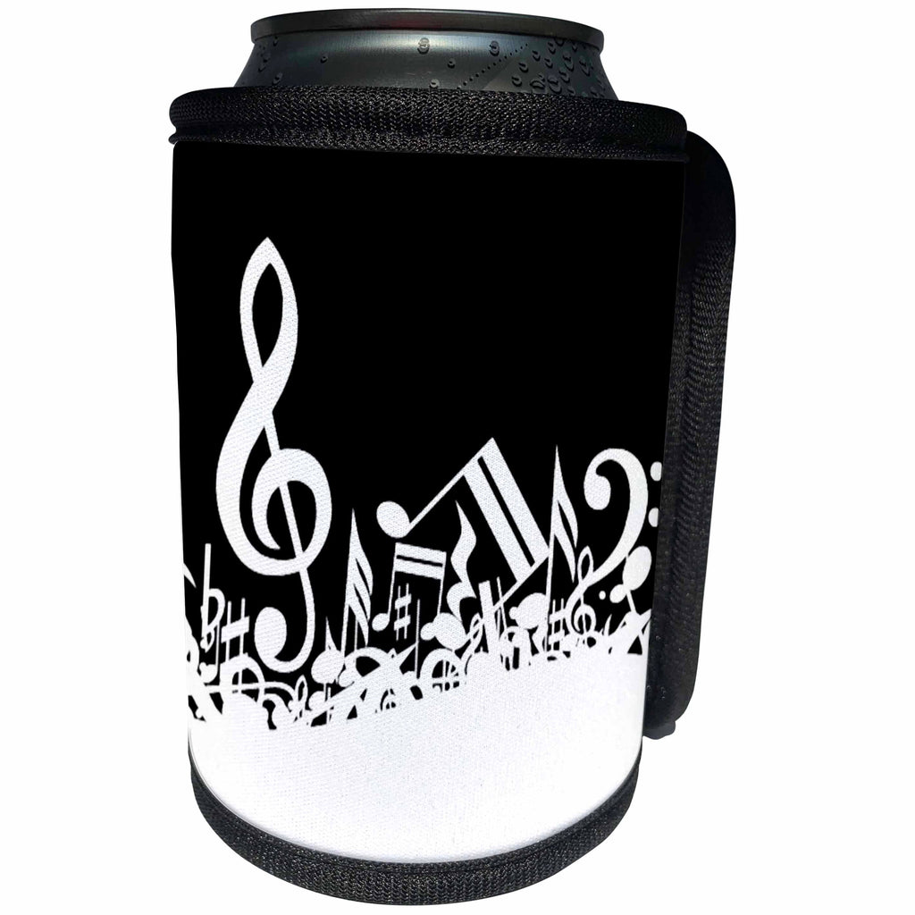3dRose TNMGraphics Music - Jumbled Musical Symbols - Can Cooler Bottle Wrap (cc_23448)