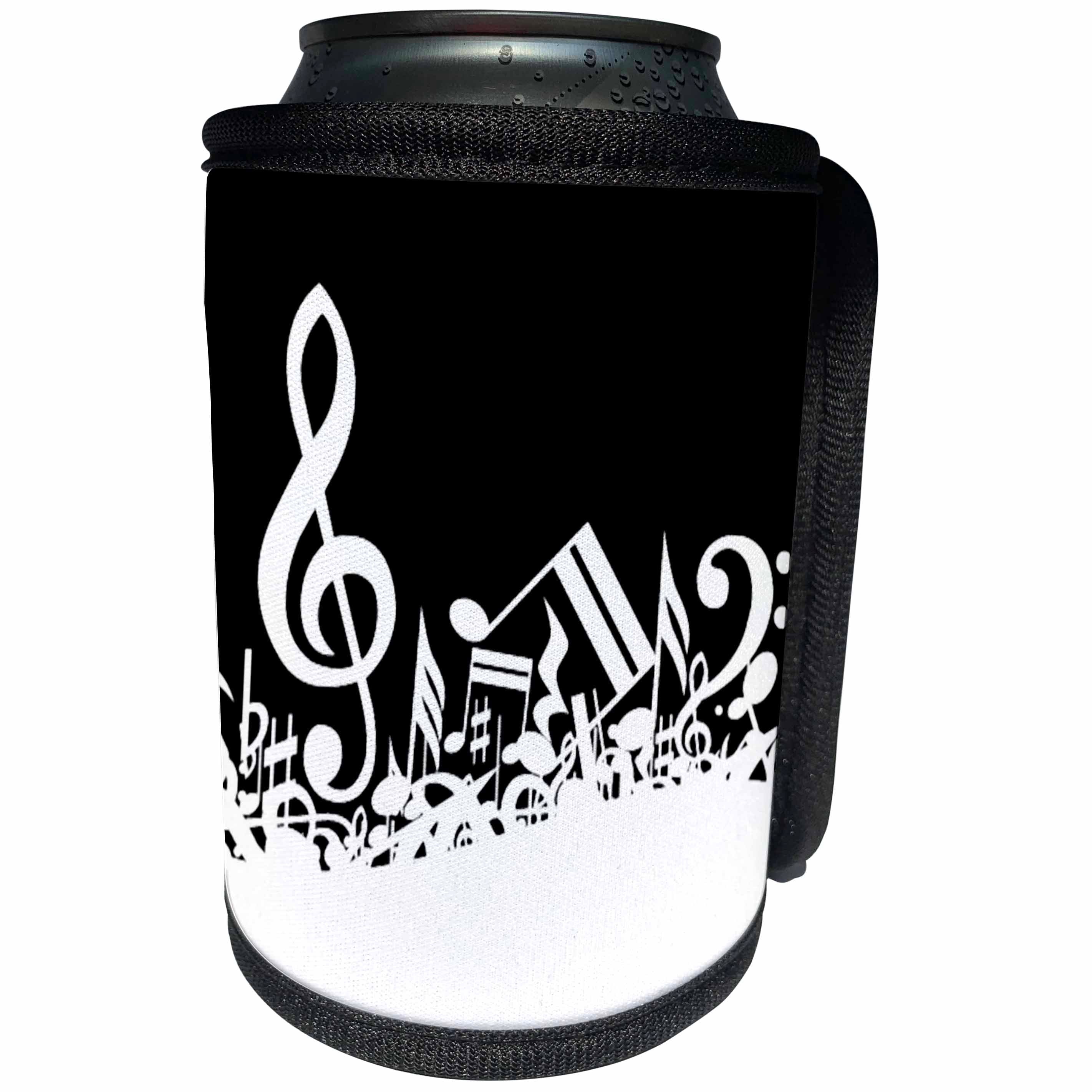3dRose TNMGraphics Music - Jumbled Musical Symbols - Can Cooler Bottle Wrap (cc_23448)