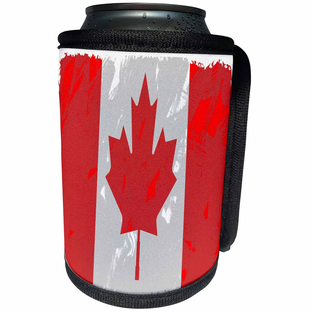3dRose Florene Grunge - Image of Canadian Flag Grunge Style - Can Cooler Bottle Wrap (cc_234481)