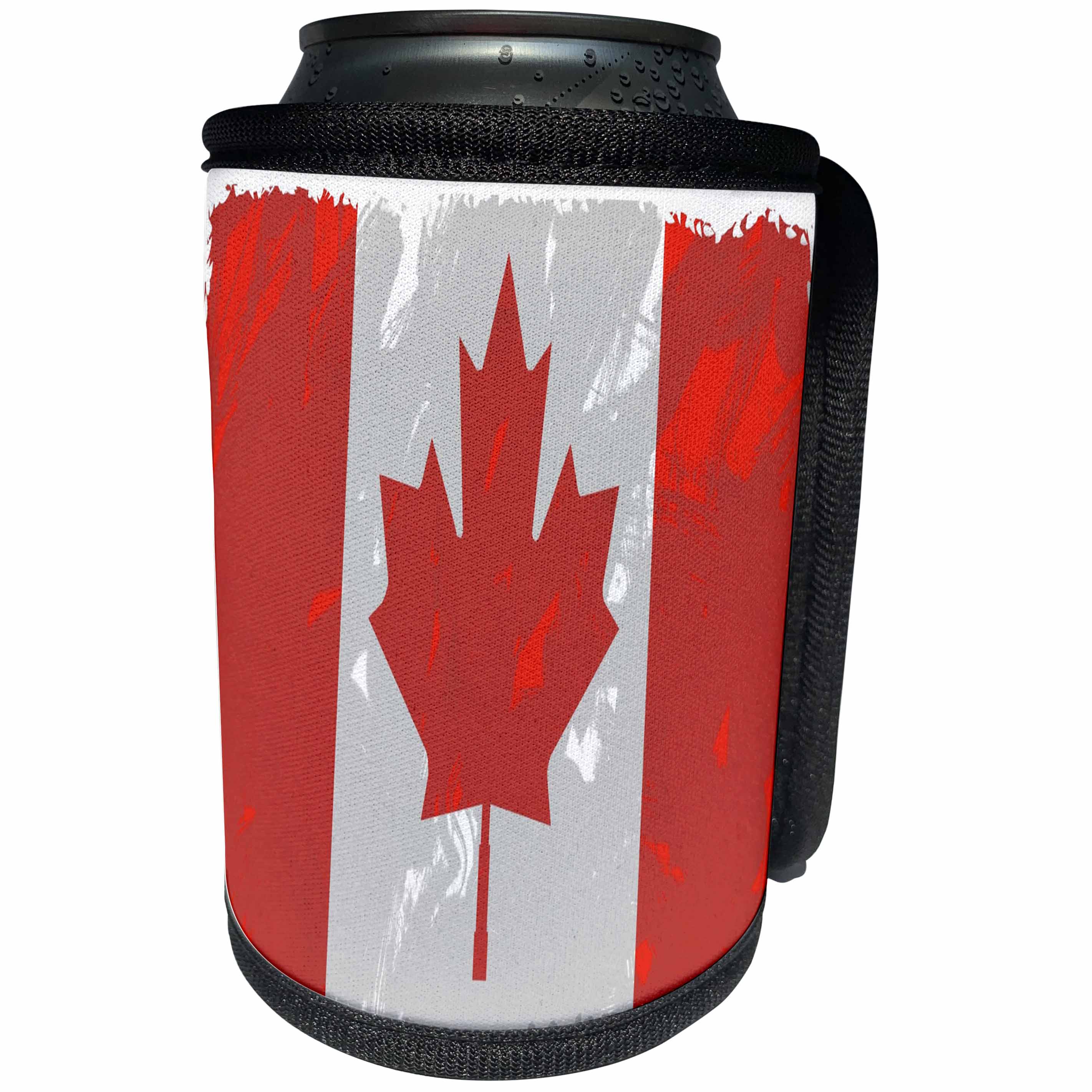 3dRose Florene Grunge - Image of Canadian Flag Grunge Style - Can Cooler Bottle Wrap (cc_234481)