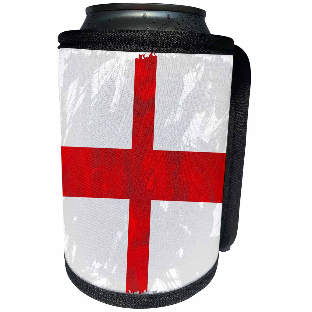 3dRose Florene Grunge - Image of English Flag In Grunge Style - Can Cooler Bottle Wrap (cc_234482)