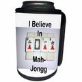 3dRose Florene Games - Image of 2016 I Believe In Mah Jongg With Crack Tiles - Can Cooler Bottle Wrap (cc_234493)