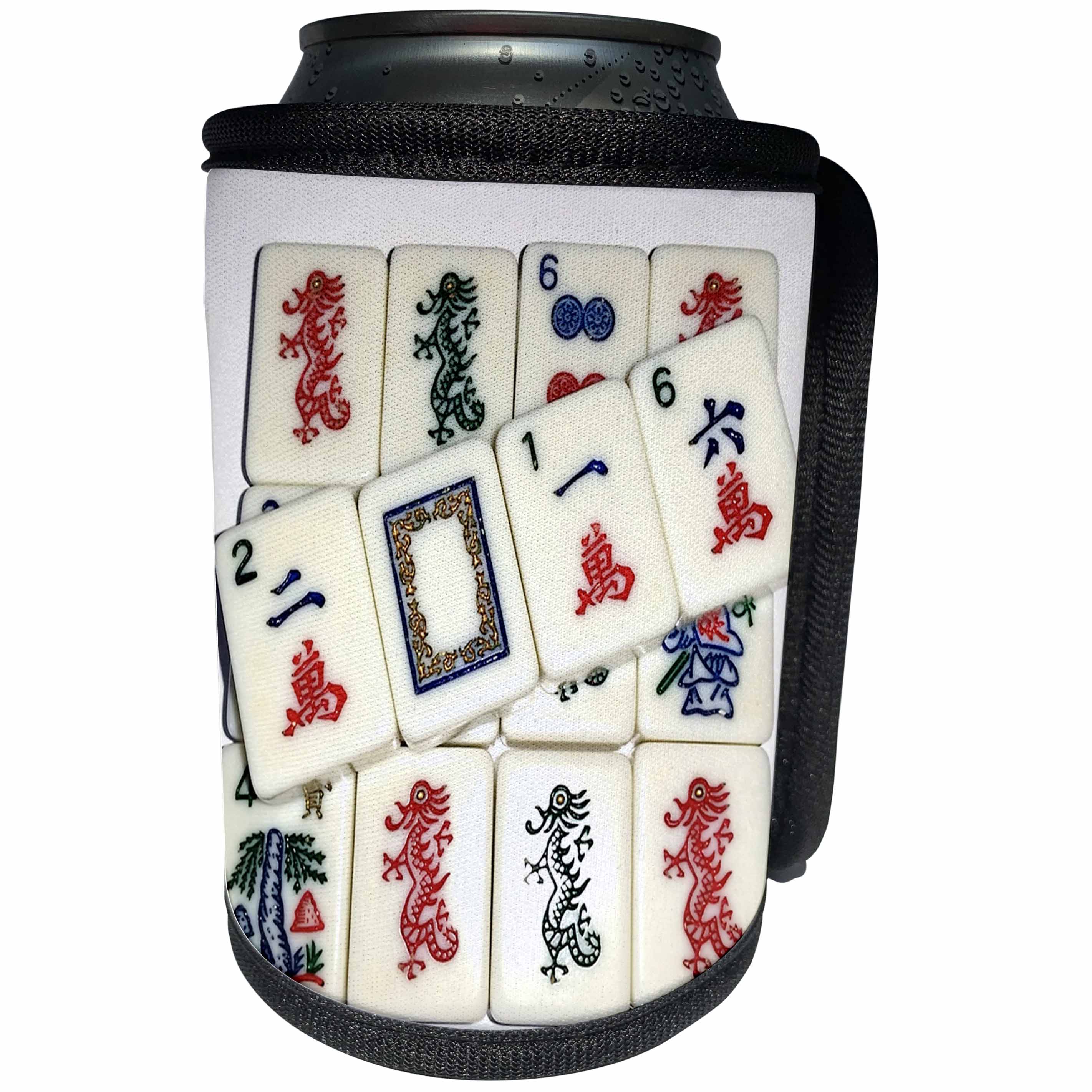 3dRose Florene Games - Image of 2016 Mah Jongg Dragon Tiles - Can Cooler Bottle Wrap (cc_234494)