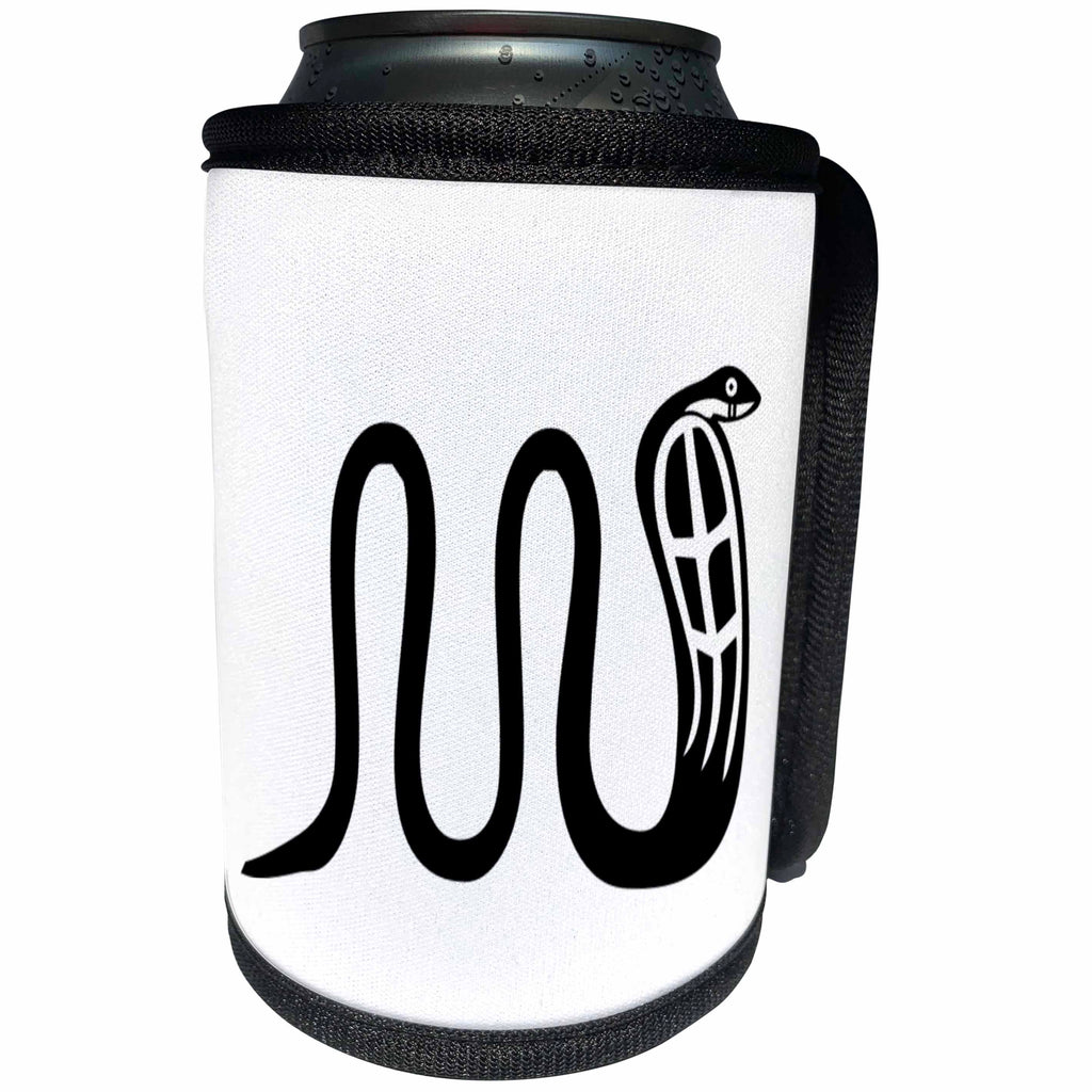 3dRose Florene Black And White - Image of Silhouette of Egyptian Snake - Can Cooler Bottle Wrap (cc_234502)